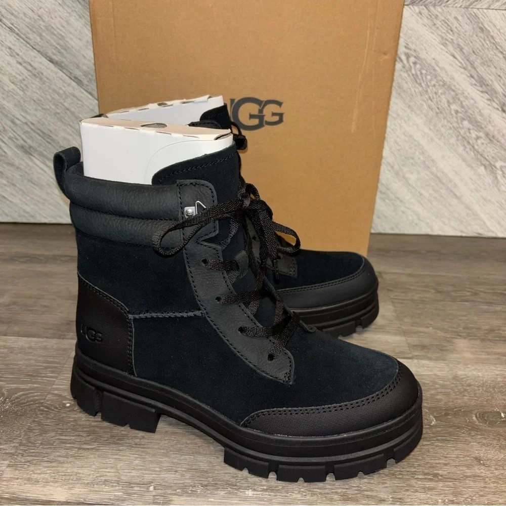 UGG | Ashton Weatherized Lace Up boots In Black New